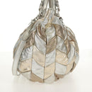 Miu Miu Hand Bag Leather 2way Champagne Gold Silver Auth 146159-4