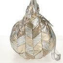 Miu Miu Hand Bag Leather 2way Champagne Gold Silver Auth 146159-5