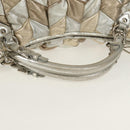 Miu Miu Hand Bag Leather 2way Champagne Gold Silver Auth 146159-15