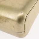 CHANEL Shoulder Bag Leather Gold Silver CC Auth 146160-10