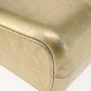 CHANEL Shoulder Bag Leather Gold Silver CC Auth 146160-16