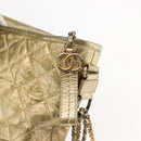 CHANEL Shoulder Bag Leather Gold Silver CC Auth 146160-17