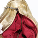 CHANEL Shoulder Bag Leather Gold Silver CC Auth 146160-20