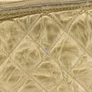 CHANEL Shoulder Bag Leather Gold Silver CC Auth 146160-3