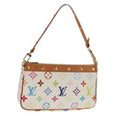 LOUIS VUITTON Multicolor Pochette Accessoires Pouch White M92649 LV Auth 146161A-1