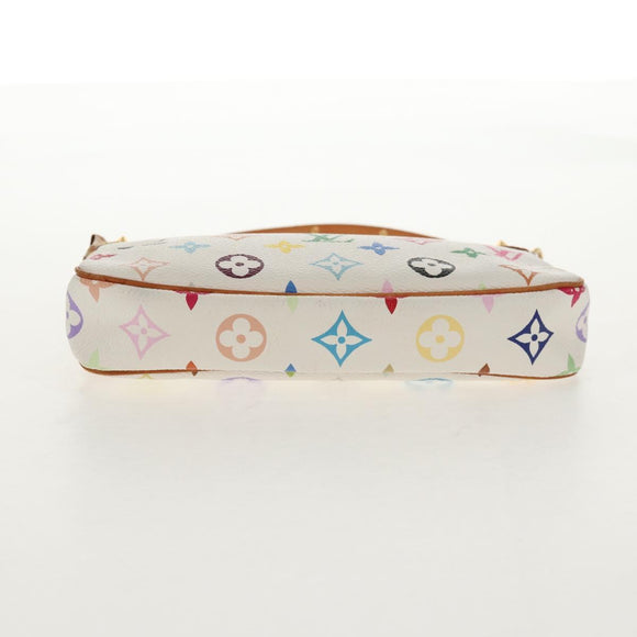 LOUIS VUITTON Multicolor Pochette Accessoires Pouch White M92649 LV Auth 146161A