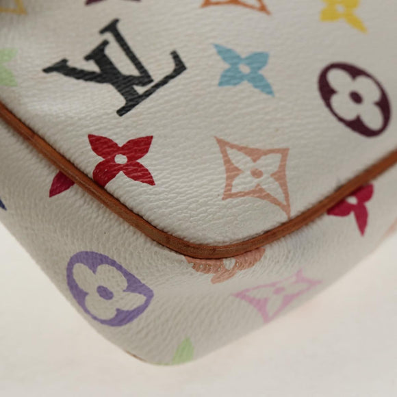LOUIS VUITTON Multicolor Pochette Accessoires Pouch White M92649 LV Auth 146161A