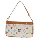 LOUIS VUITTON Multicolor Pochette Accessoires Pouch White M92649 LV Auth 146161A-13