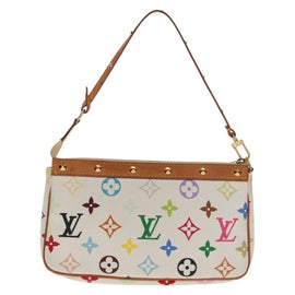 LOUIS VUITTON Multicolor Pochette Accessoires Pouch White M92649 LV Auth 146161V - 0