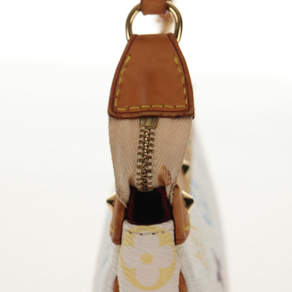 LOUIS VUITTON Multicolor Pochette Accessoires Pouch White M92649 LV Auth 146161A
