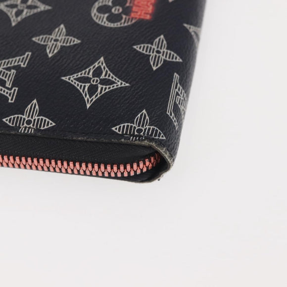 LOUIS VUITTON Ink Upside Down Zippy Organizer NM Wallet Navy M62931 Auth 146162