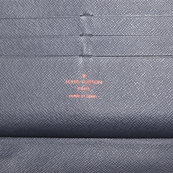 LOUIS VUITTON Ink Upside Down Zippy Organizer NM Wallet Navy M62931 Auth 146162
