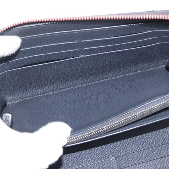 LOUIS VUITTON Ink Upside Down Zippy Organizer NM Wallet Navy M62931 Auth 146162