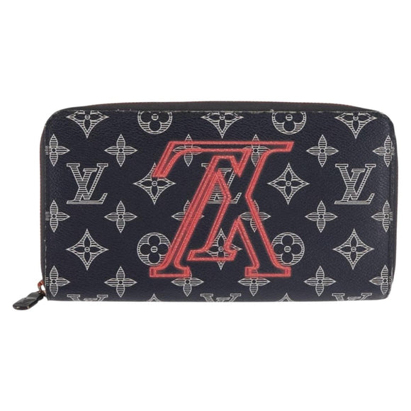 LOUIS VUITTON Ink Upside Down Zippy Organizer NM Wallet Navy M62931 Auth 146162