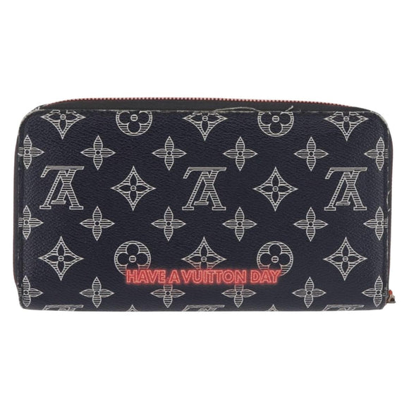 LOUIS VUITTON Ink Upside Down Zippy Organizer NM Wallet Navy M62931 Auth 146162