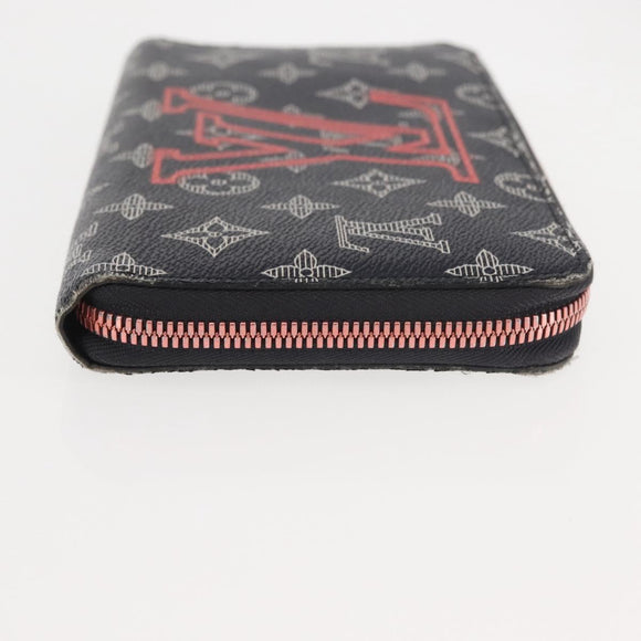 LOUIS VUITTON Ink Upside Down Zippy Organizer NM Wallet Navy M62931 Auth 146162