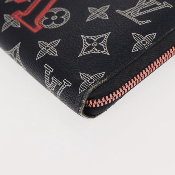 LOUIS VUITTON Ink Upside Down Zippy Organizer NM Wallet Navy M62931 Auth 146162
