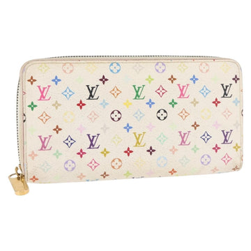 LOUIS VUITTON Monogram Multicolor Zippy Wallet Wallet White M60241 Auth 146163