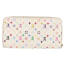 LOUIS VUITTON Monogram Multicolor Zippy Wallet Wallet White M60241 Auth 146163-2