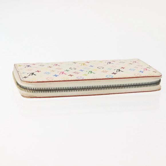 LOUIS VUITTON Monogram Multicolor Zippy Wallet Wallet White M60241 Auth 146163
