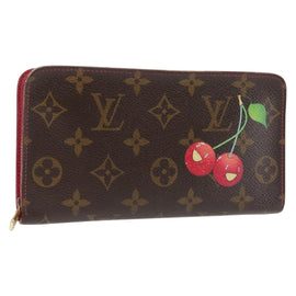 LOUIS VUITTON Monogram Cherry Porte Monnaie Zip Long Wallet M95006 Auth 146243