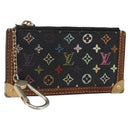 LOUIS VUITTON Multicolor Pochette Cles Coin Purse Black M13664 LV Auth 146244-1