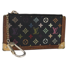 LOUIS VUITTON Multicolor Pochette Cles Coin Purse Black M13664 LV Auth 146244