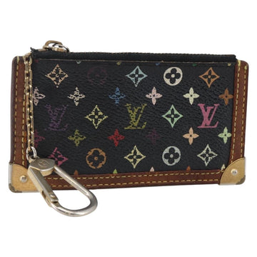 LOUIS VUITTON Multicolor Pochette Cles Coin Purse Black M13664 LV Auth 146244