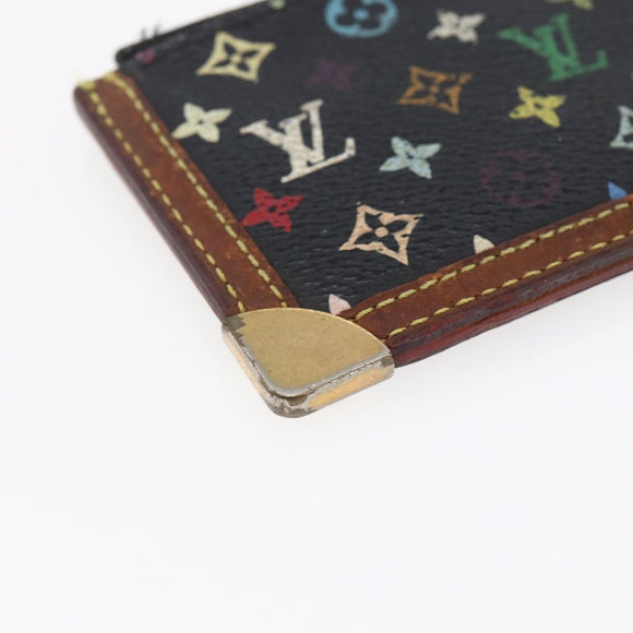 LOUIS VUITTON Multicolor Pochette Cles Coin Purse Black M13664 LV Auth 146244