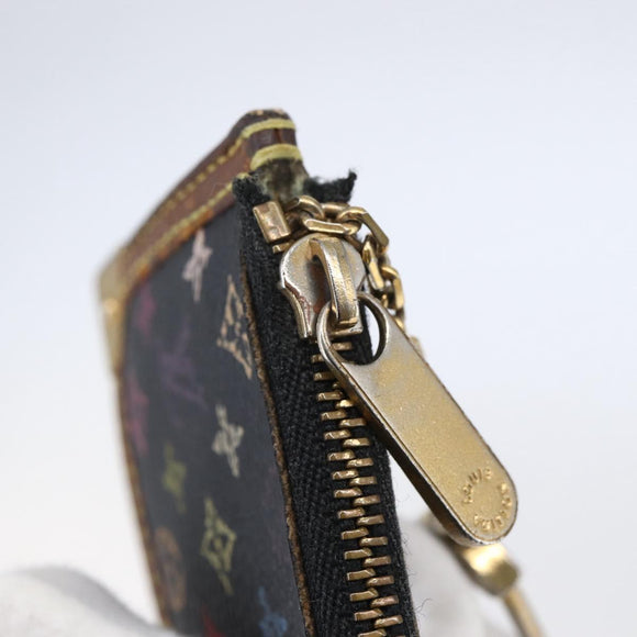 LOUIS VUITTON Multicolor Pochette Cles Coin Purse Black M13664 LV Auth 146244