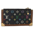 LOUIS VUITTON Multicolor Pochette Cles Coin Purse Black M13664 LV Auth 146244-2
