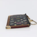 LOUIS VUITTON Multicolor Pochette Cles Coin Purse Black M13664 LV Auth 146244-3