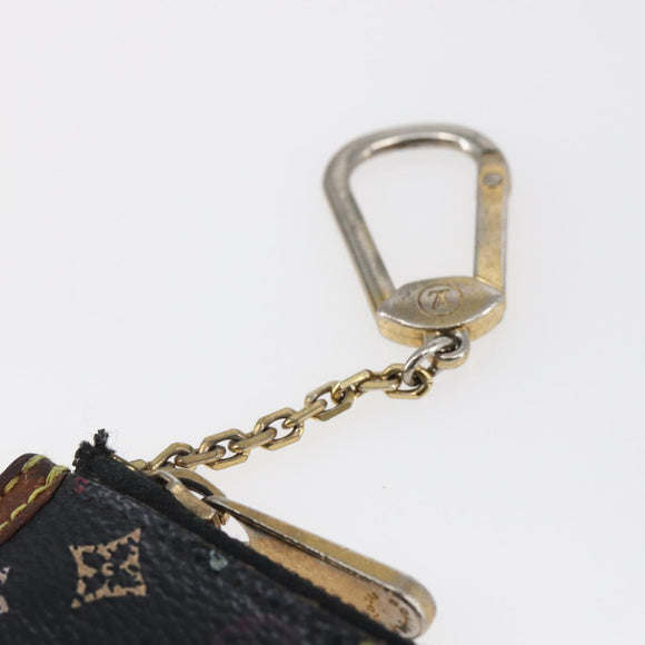 LOUIS VUITTON Multicolor Pochette Cles Coin Purse Black M13664 LV Auth 146244
