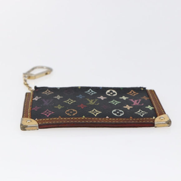LOUIS VUITTON Multicolor Pochette Cles Coin Purse Black M13664 LV Auth 146244