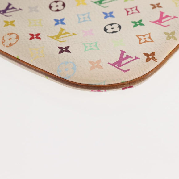 LOUIS VUITTON Monogram Multicolor Pochette MM Pouch White M60028 LV Auth 146245