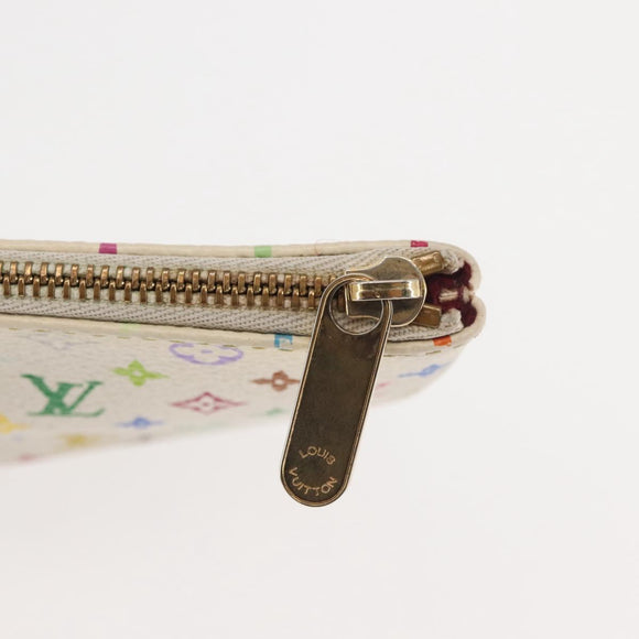LOUIS VUITTON Monogram Multicolor Pochette MM Pouch White M60028 LV Auth 146245