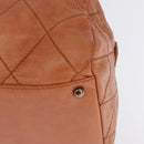 CHANEL Wild Stitch Matelasse Shoulder Bag Leather Brown CC Auth 146246-14