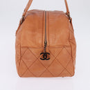 CHANEL Wild Stitch Matelasse Shoulder Bag Leather Brown CC Auth 146246-3
