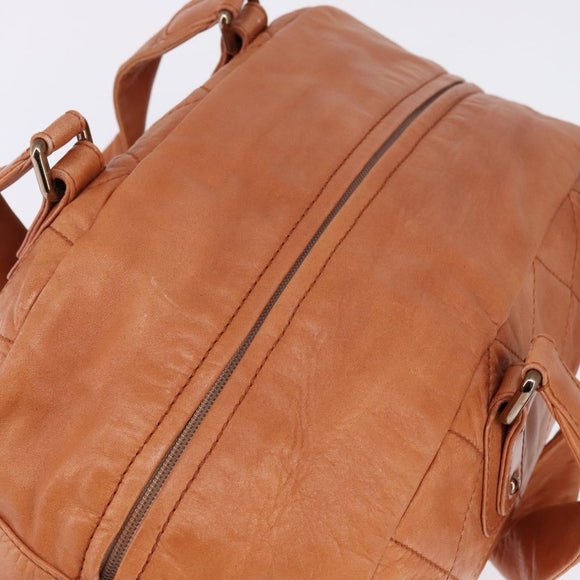 CHANEL Wild Stitch Matelasse Shoulder Bag Leather Brown CC Auth 146246