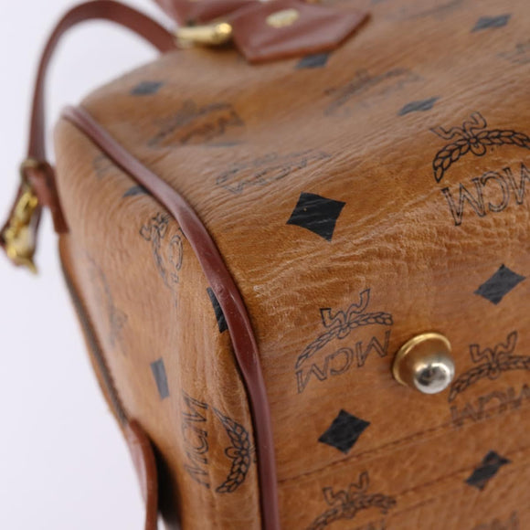 MCM Vicetos Logogram Hand Bag PVC 2way Brown Gold Auth 146250