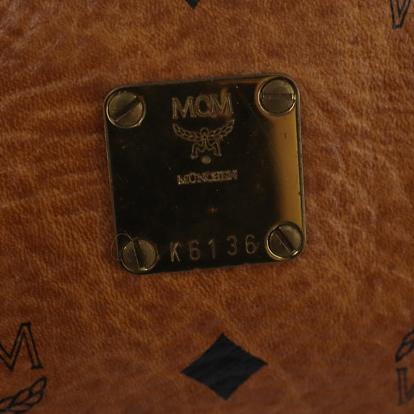 MCM Vicetos Logogram Hand Bag PVC 2way Brown Gold Auth 146250