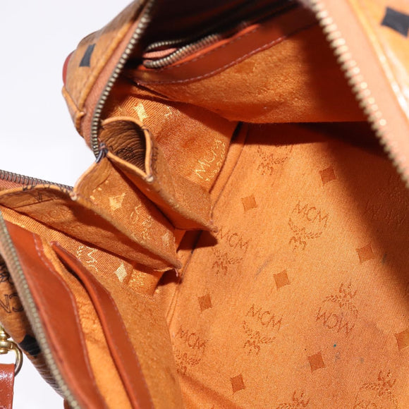 MCM Vicetos Logogram Hand Bag PVC 2way Brown Gold Auth 146250