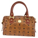 MCM Vicetos Logogram Hand Bag PVC 2way Brown Gold Auth 146250-13