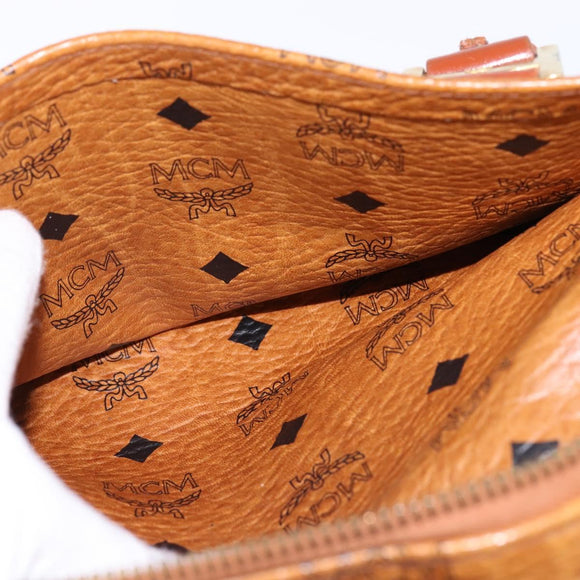 MCM Vicetos Logogram Hand Bag PVC 2way Brown Gold Auth 146250