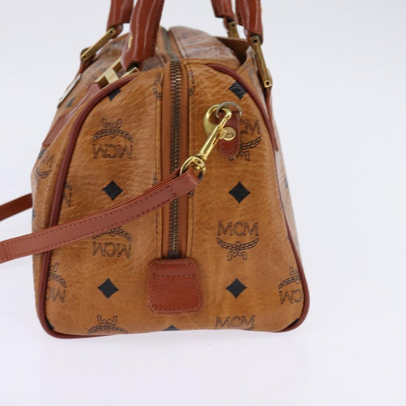 MCM Vicetos Logogram Hand Bag PVC 2way Brown Gold Auth 146250