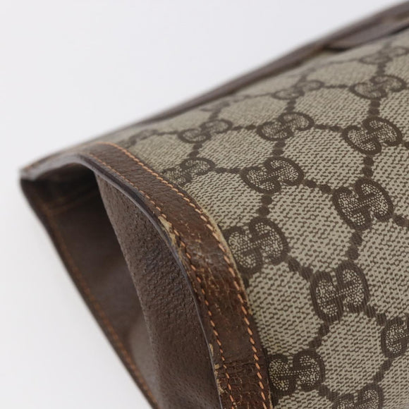 GUCCI GG Supreme Web Sherry Line Clutch Bag PVC Beige Red 156 01 033 Auth 146257