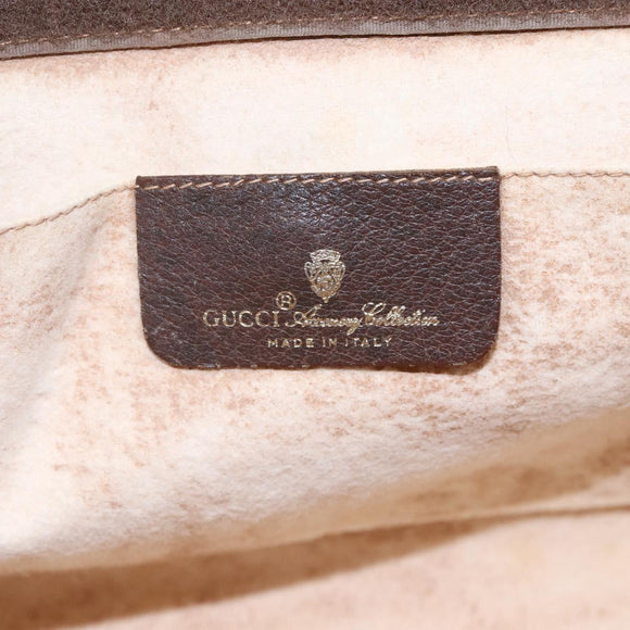 GUCCI GG Supreme Web Sherry Line Clutch Bag PVC Beige Red 156 01 033 Auth 146257