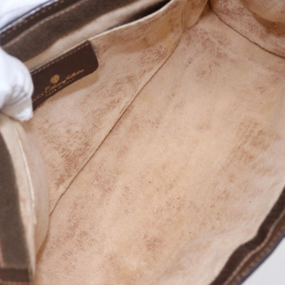 GUCCI GG Supreme Web Sherry Line Clutch Bag PVC Beige Red 156 01 033 Auth 146257