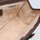 GUCCI GG Supreme Web Sherry Line Clutch Bag PVC Beige Red 156 01 033 Auth 146257-17