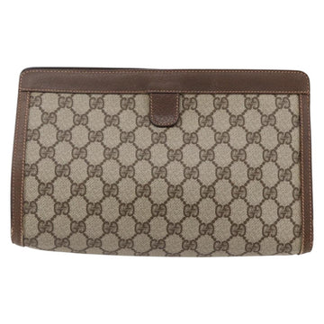 GUCCI GG Supreme Web Sherry Line Clutch Bag PVC Beige Red 156 01 033 Auth 146257 - 0